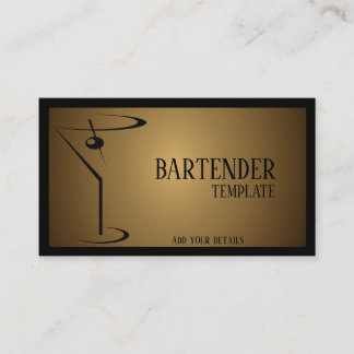 Cartes de visite de barman classique