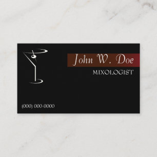 Cartes de visite de barman de mixologie