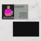 Cartes de visite de barman rose classique (Devant / Derrière)