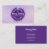 Cartes de visite de barman violet (Devant / Derrière)