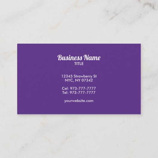 Cartes de visite de barman violet (Dos)