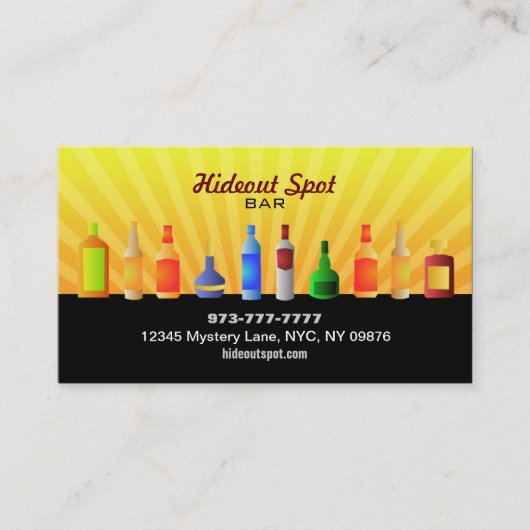 Cartes de visite de barre (Devant)