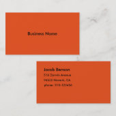 Cartes de visite de base oranges (Devant / Derrière)