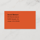 Cartes de visite de base oranges (Dos)