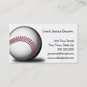 Cartes de visite de baseball de softball