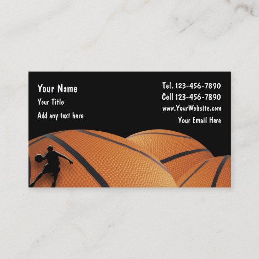Cartes de visite de basket-ball (Devant)