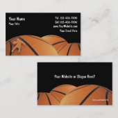 Cartes de visite de basket-ball (Devant / Derrière)