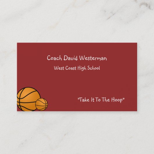 Cartes de visite de basket-ball (Devant)
