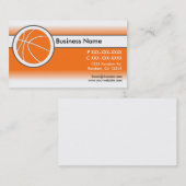 Cartes de visite de basket-ball orange blanc (Devant / Derrière)