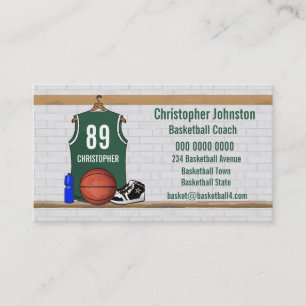 Cartes de visite de basket-ball (vert)