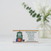 Cartes de visite de basket-ball (vert) (Debout devant)