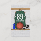 Cartes de visite de basket-ball (vert) (Dos)