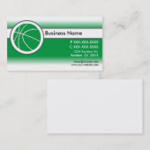 Cartes de visite de basketball blanc vert (Devant / Derrière)
