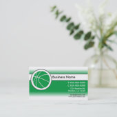 Cartes de visite de basketball blanc vert (Debout devant)