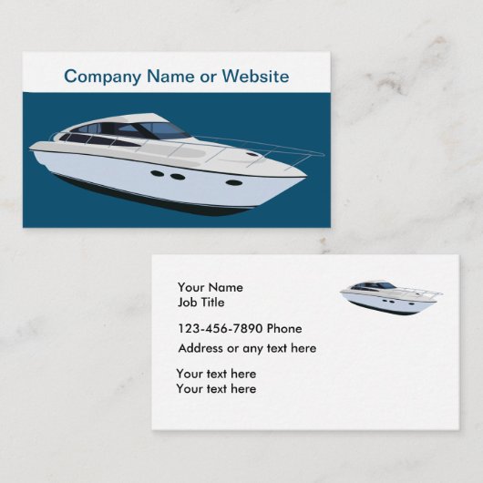 Cartes de visite de bateau (Devant / Derrière)