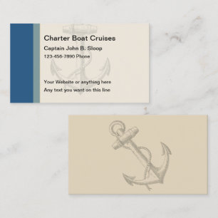 Cartes de visite de bateau de charte