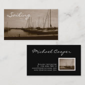 Cartes de visite de bateau naviguant la sépia de (Devant / Derrière)