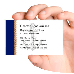 Cartes de visite de bateaux à charte