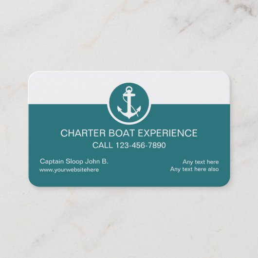 Cartes de visite de bateaux charter (Devant)
