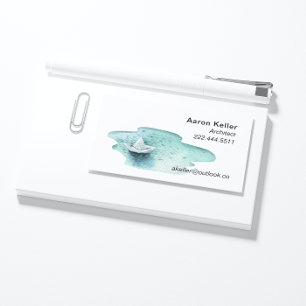 Cartes de visite de bateaux en papier aquarelle