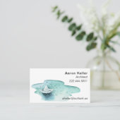 Cartes de visite de bateaux en papier aquarelle (Debout devant)