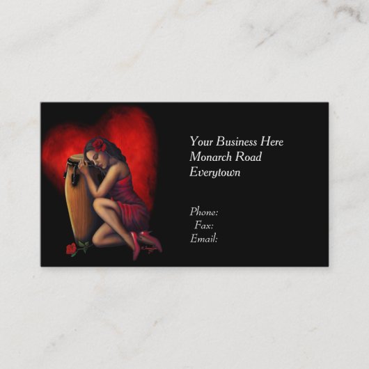 Cartes de visite de battement de coeur de Salsa (Devant)