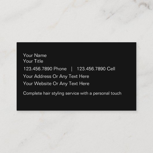 Cartes de visite de beauté des cheveux (Dos)