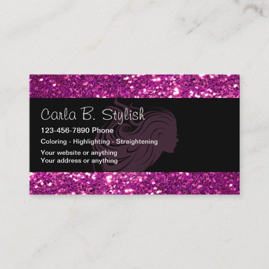 Cartes de visite de beauté Glitzy (Devant)