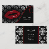 Cartes de visite de beauté Red Damask (Devant / Derrière)