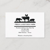 Cartes de visite De Bétail Simple Et De Magasins A (Devant)