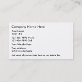 Cartes de visite de bicyclette (Dos)