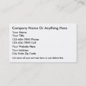 Cartes de visite de bicyclette (Dos)