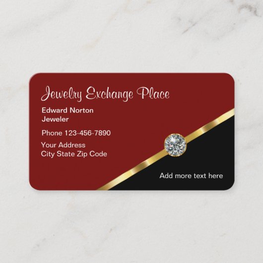 Cartes de visite de bijoux classiques (Devant)