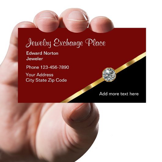 Cartes de visite de bijoux classiques