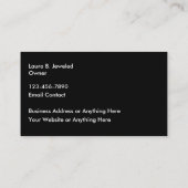 Cartes de visite de bijoux modernes Glitzy Classy (Dos)