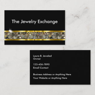 Cartes de visite de bijoux modernes Glitzy Classy