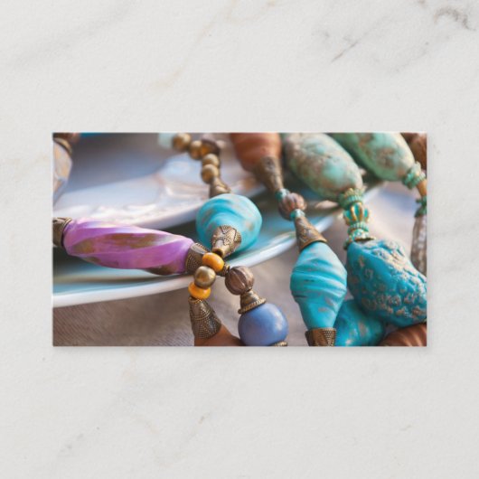 Cartes de visite de bijoux perlés (Devant)