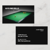 Cartes de visite de billards (Devant / Derrière)