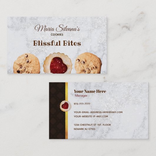 Cartes de visite de biscuits (Devant / Derrière)