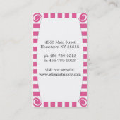 Cartes de visite de biscuits de chef de pâtisserie (Dos)