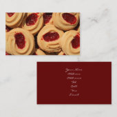 Cartes de visite de biscuits sablés de fraise (Devant / Derrière)