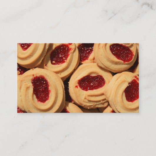 Cartes de visite de biscuits sablés de fraise (Devant)