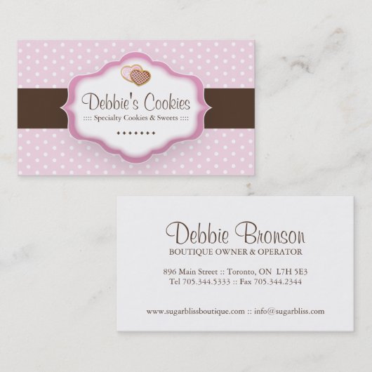 Cartes de visite de biscuits Whimsical (Devant / Derrière)