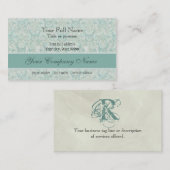 Cartes de visite de bleu d'ardoise de Fleur di Lys (Devant / Derrière)