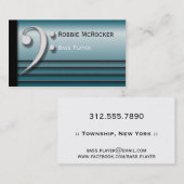 Cartes de visite de bleu de clef basse et de (Devant / Derrière)