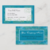 Cartes de visite de bleu de paon (Devant / Derrière)