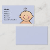 Cartes de visite de bleu de visage de bébé (Devant / Derrière)