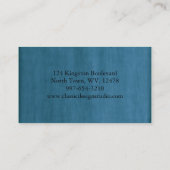 Cartes de visite de bleu marine (Dos)