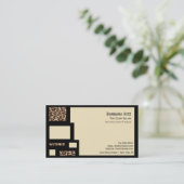 Cartes de visite de blocs couleur crème Empreinte (Debout devant)