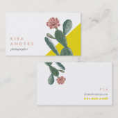 Cartes de visite de blocs de couleur de cactus Vin (Devant / Derrière)